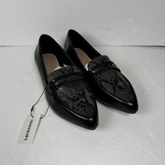Sroserawn Black & Gray Snakeskin Pattern Penny Loafers Women’s Size 9 - Picture 4 of 9